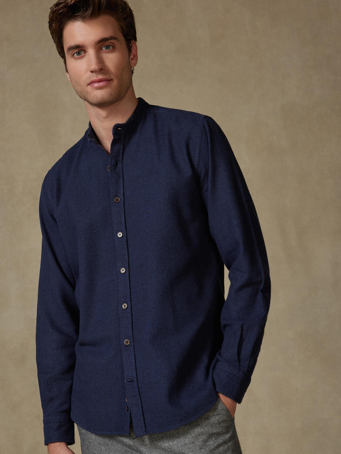 Wessow navy flannel shirt