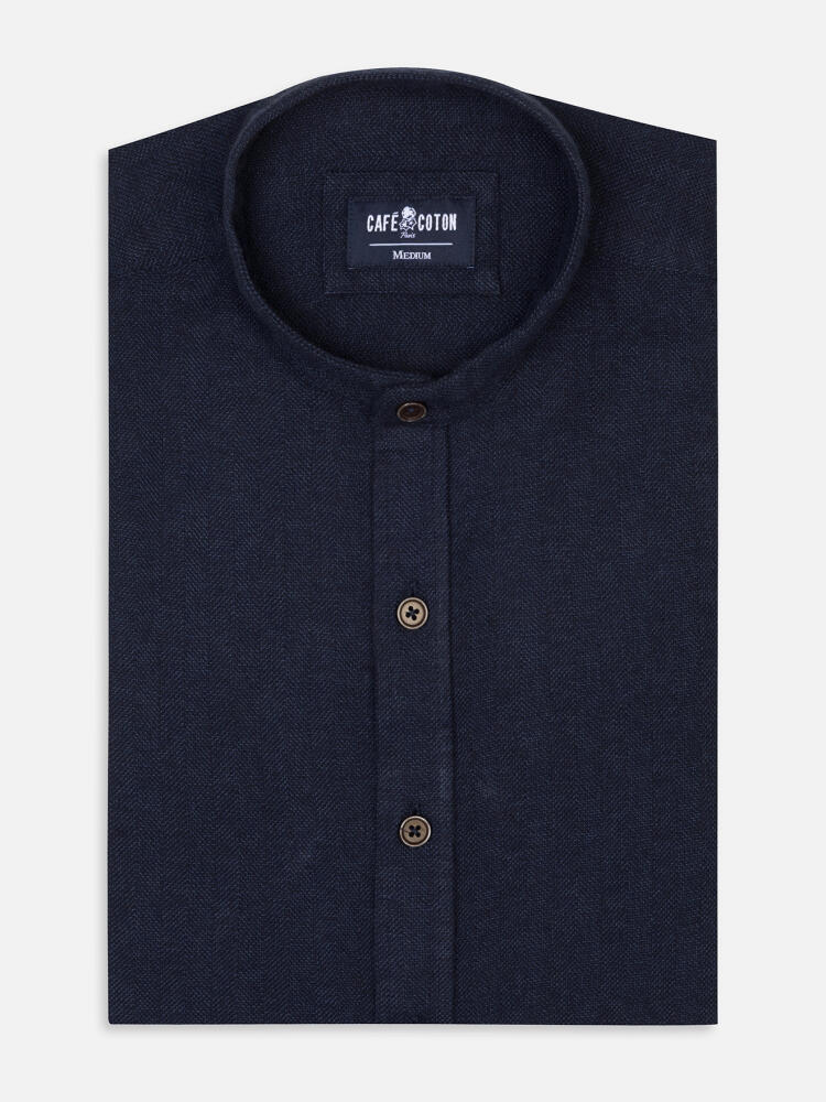 Camicia Wessow in flanella blu navy