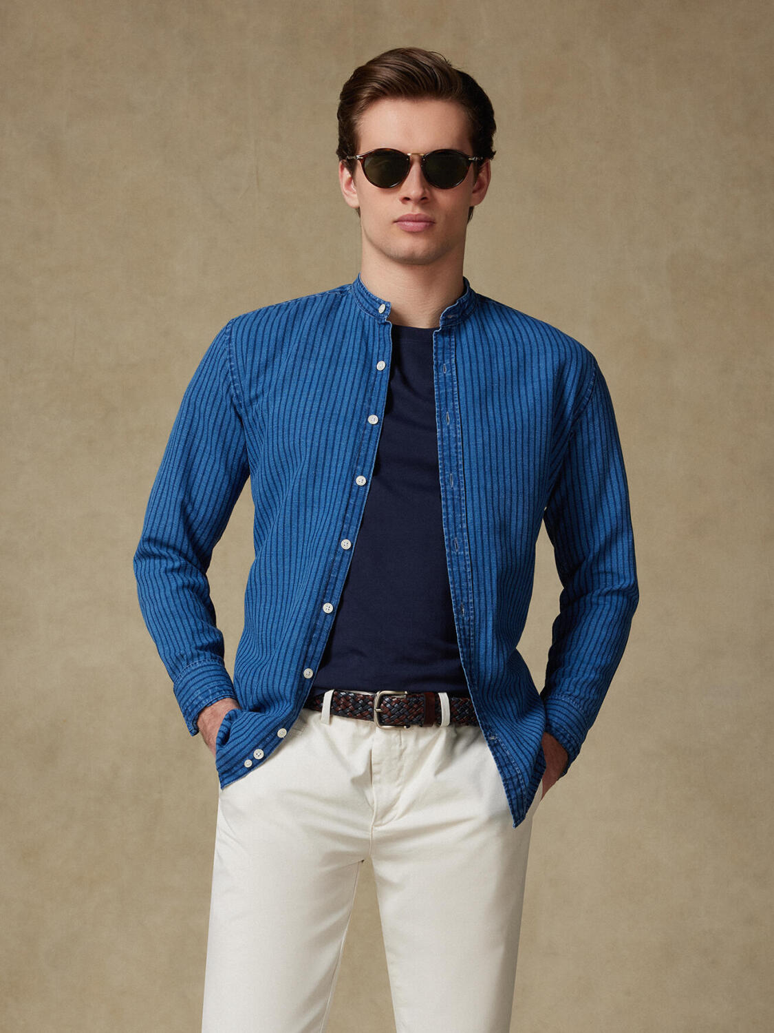 Willow poloshirt in indigo strepen