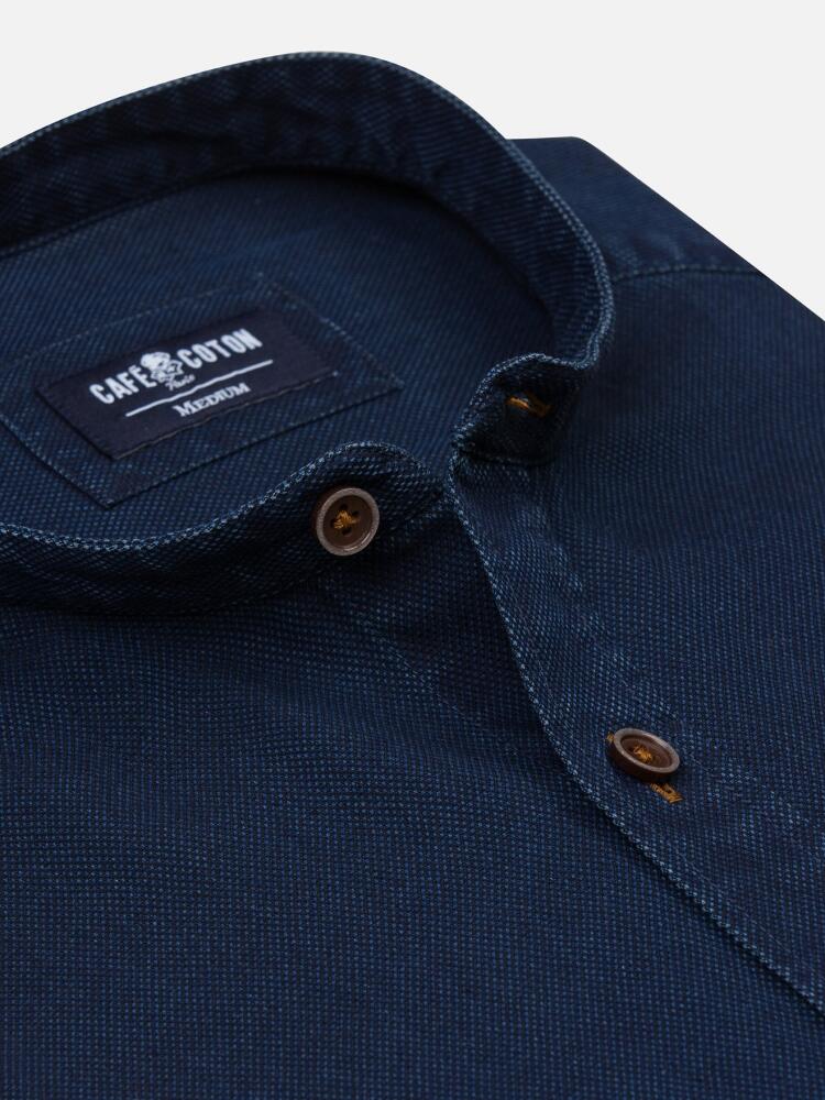 Windsor oxford denim shirt - Mao collar