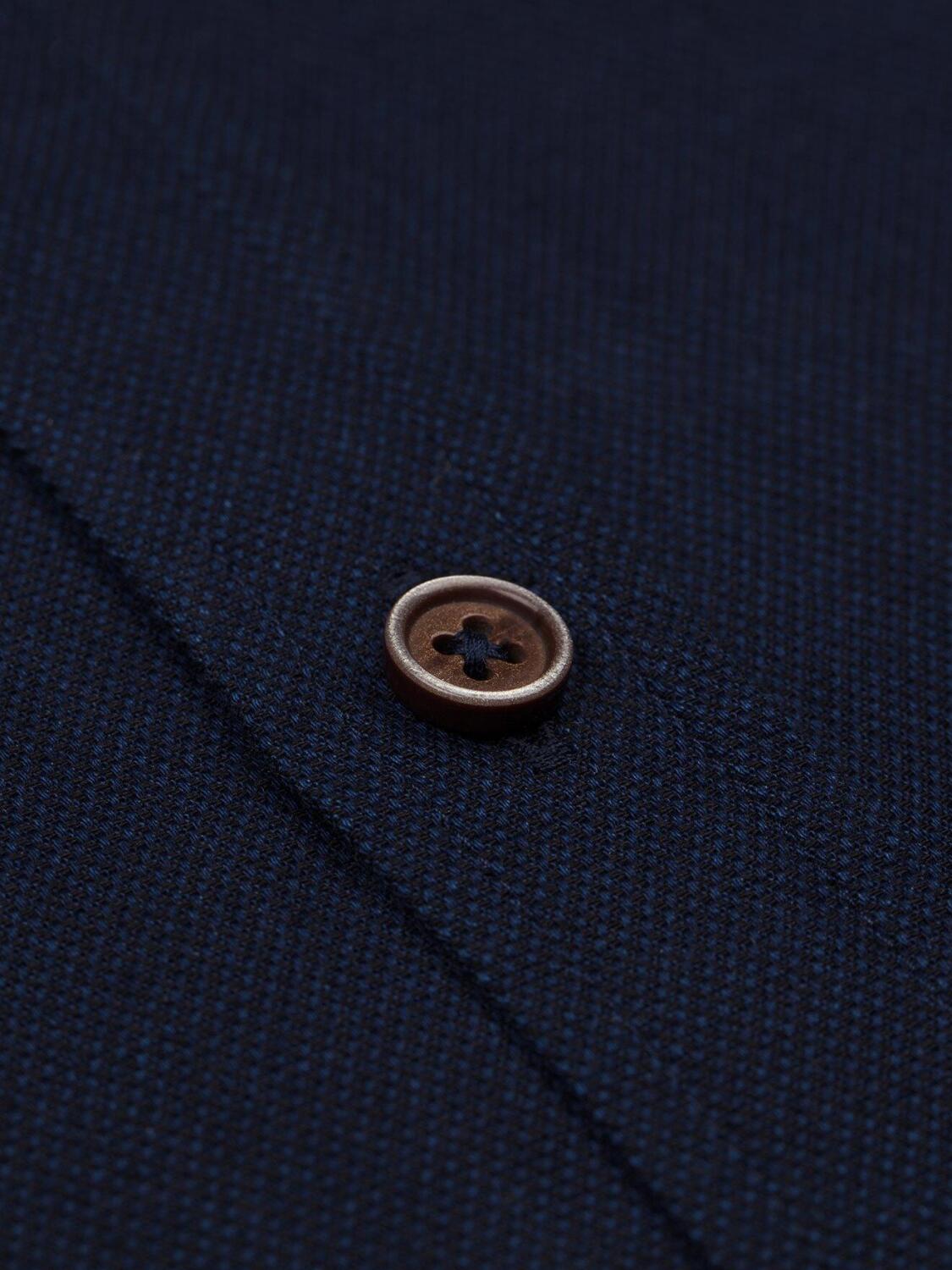 Chemise Windsor en denim &agrave; effet oxford - Col Mao