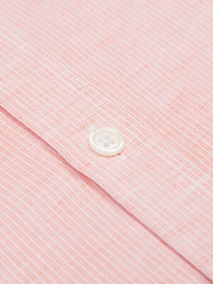 Camisa con cuello mao Zack de lino naranja