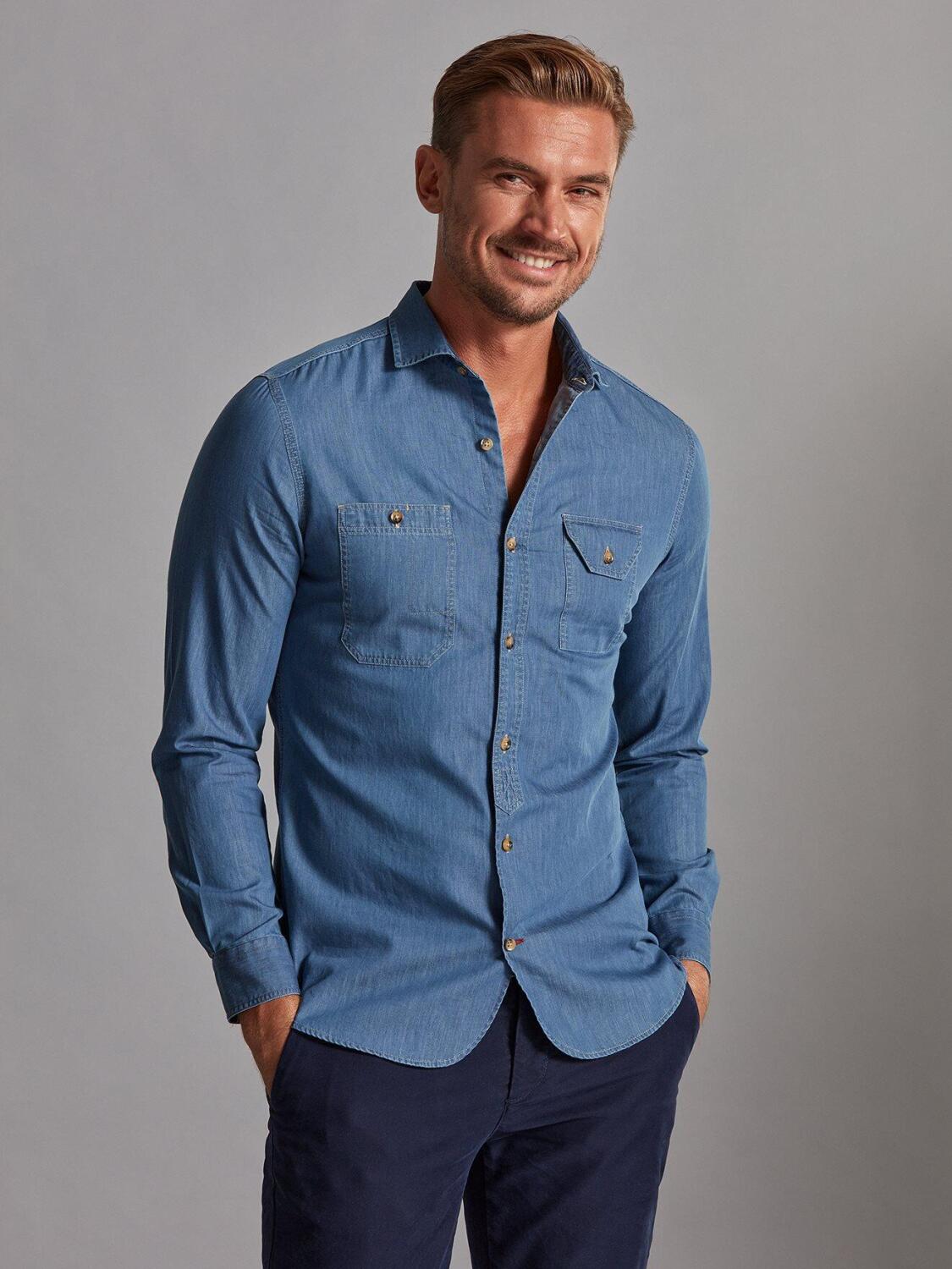 Flint Sky Slim Fit Hemd