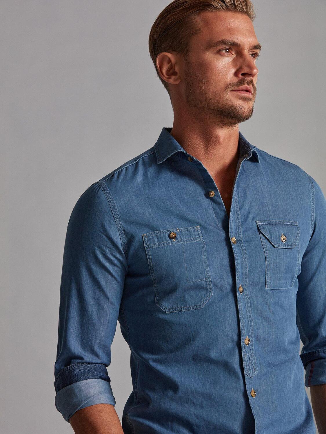 Flint Sky Slim Fit Hemd