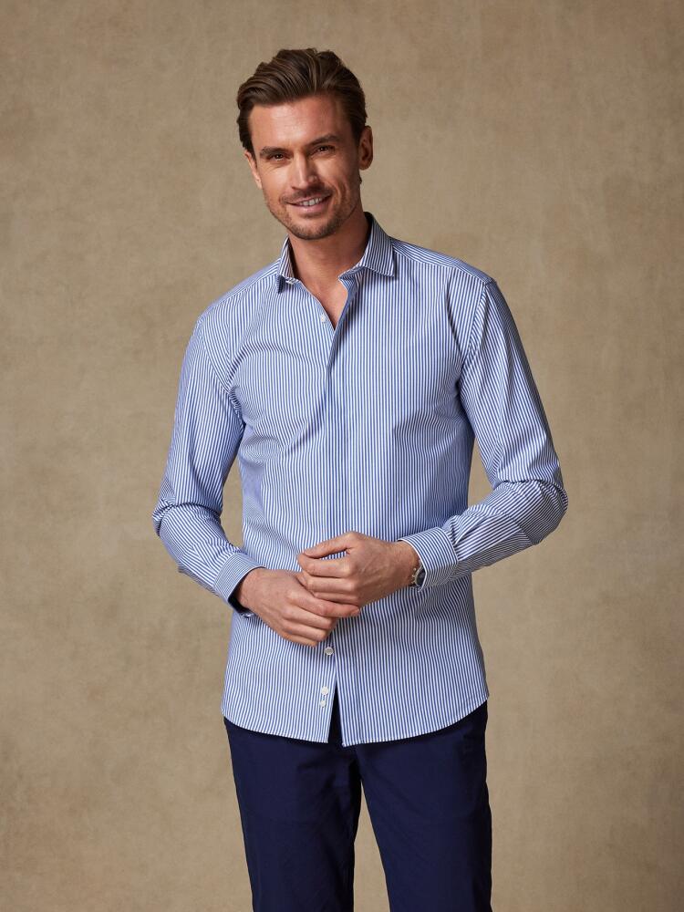 Chemise Barney à rayures marine - Gorge cachée