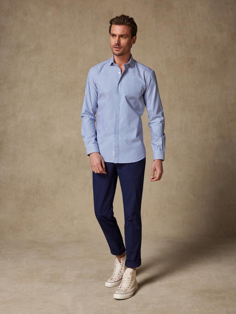 Chemise Barney à rayures marine - Gorge cachée