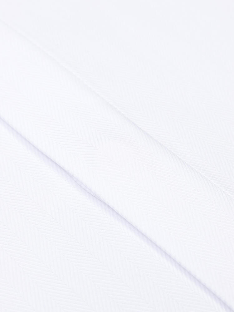 Hidden placketHerringbone shirt - White