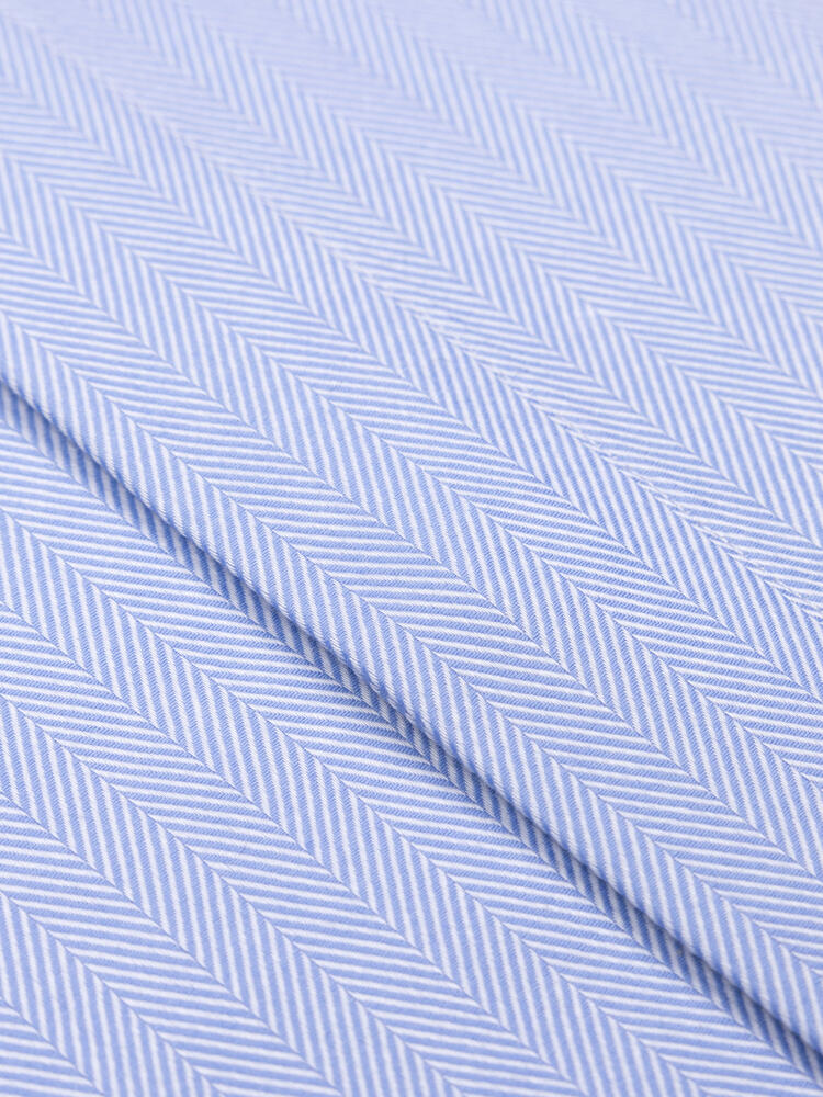 Herringbone shirt - Blue sky - Hidden Placket