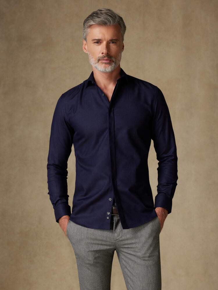 Chemise Horace texturée marine - Gorge Cachée