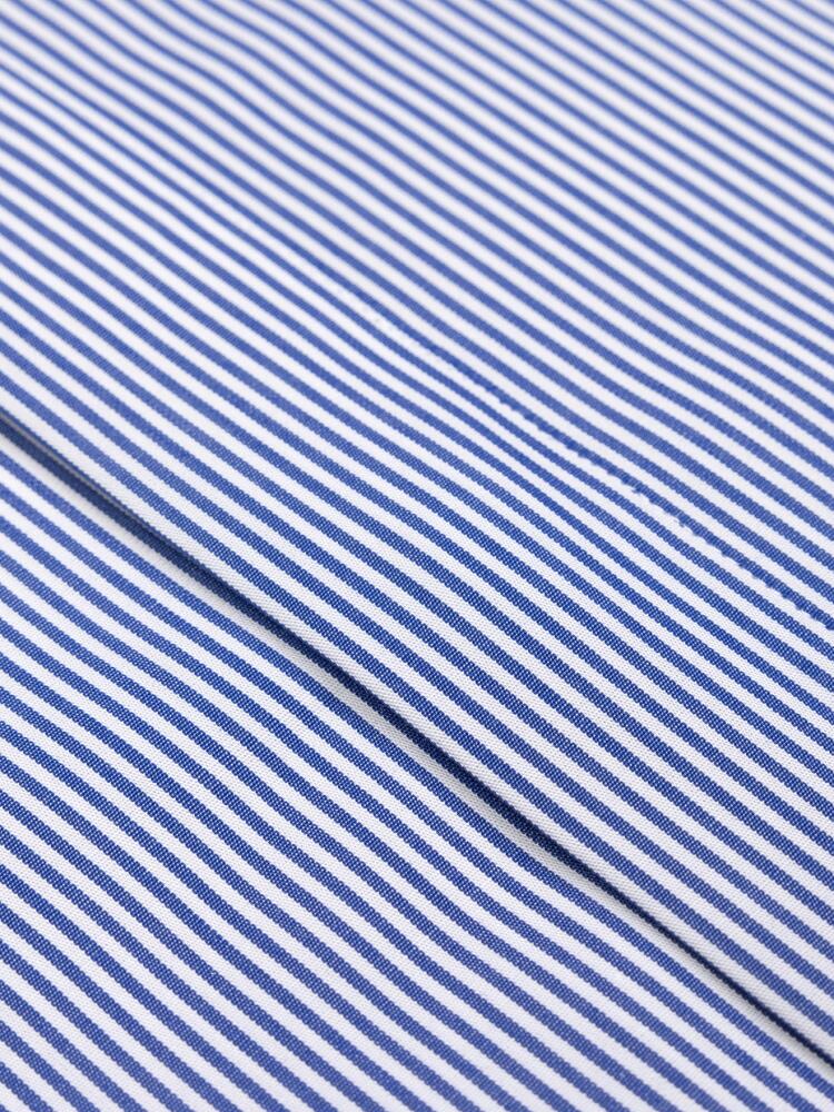 Menthon stripe shirt - Navy - Hidden Placket