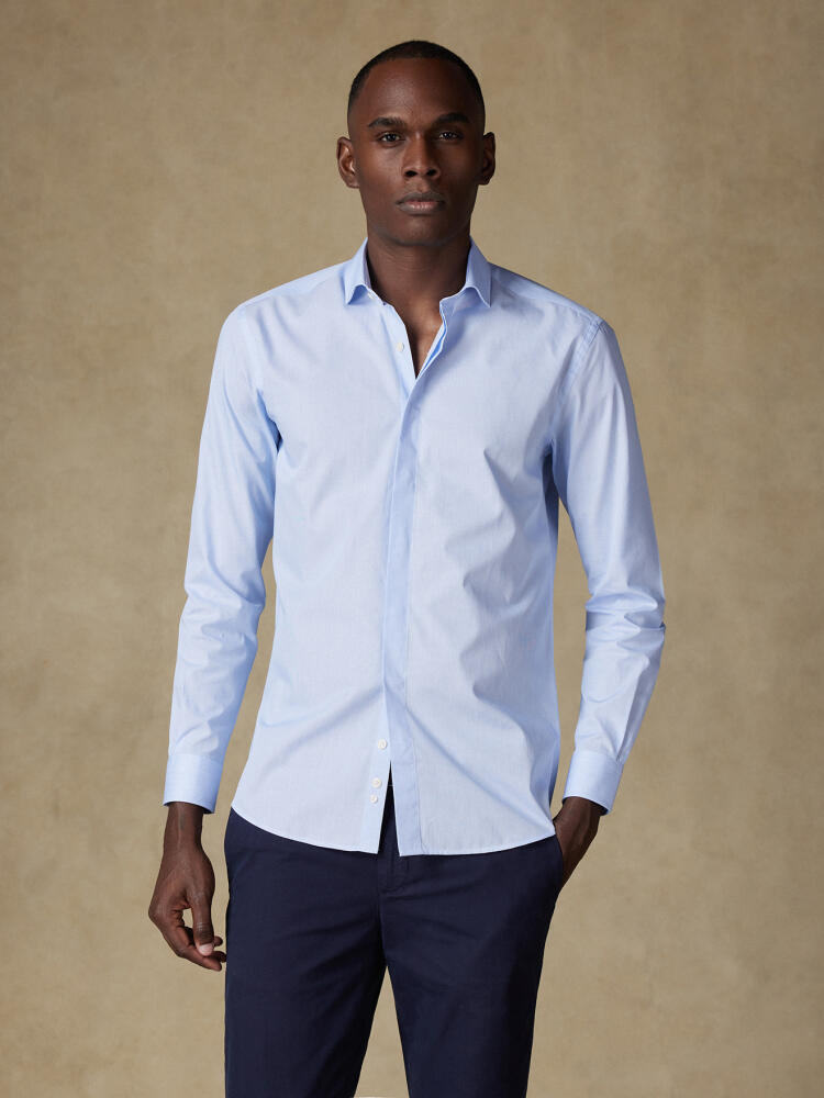 Pinstripe shirt - Blue sky - Hidden Placket