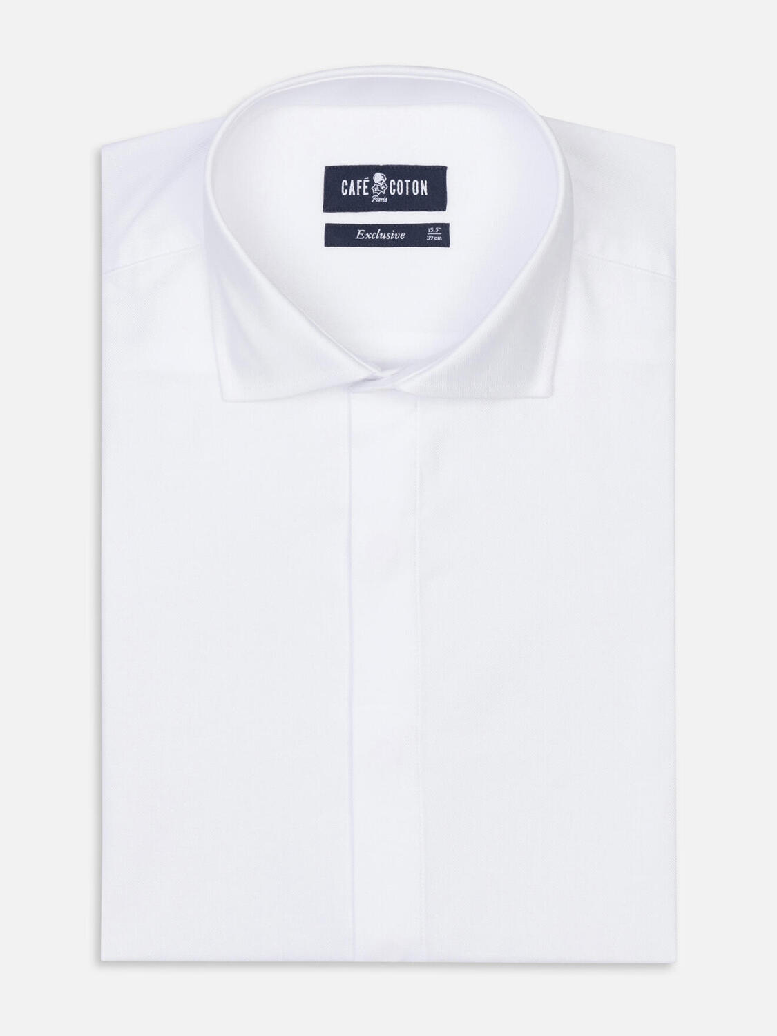 Wit oxford overhemd - Verborgen keel