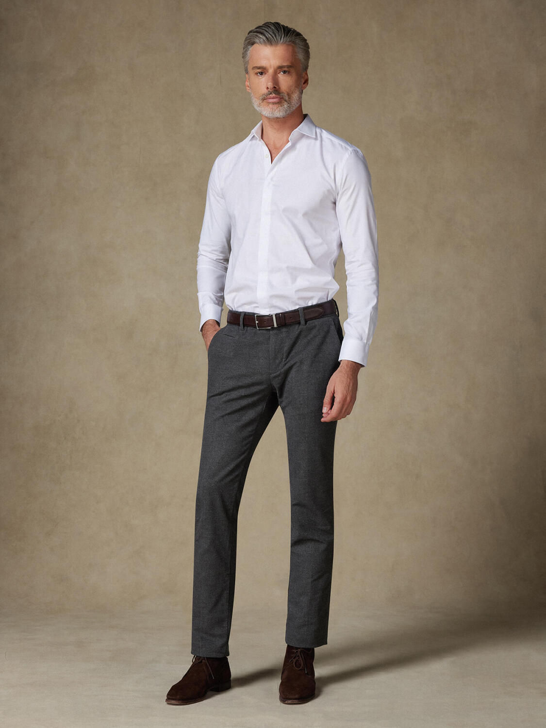 Wit oxford overhemd - Verborgen keel