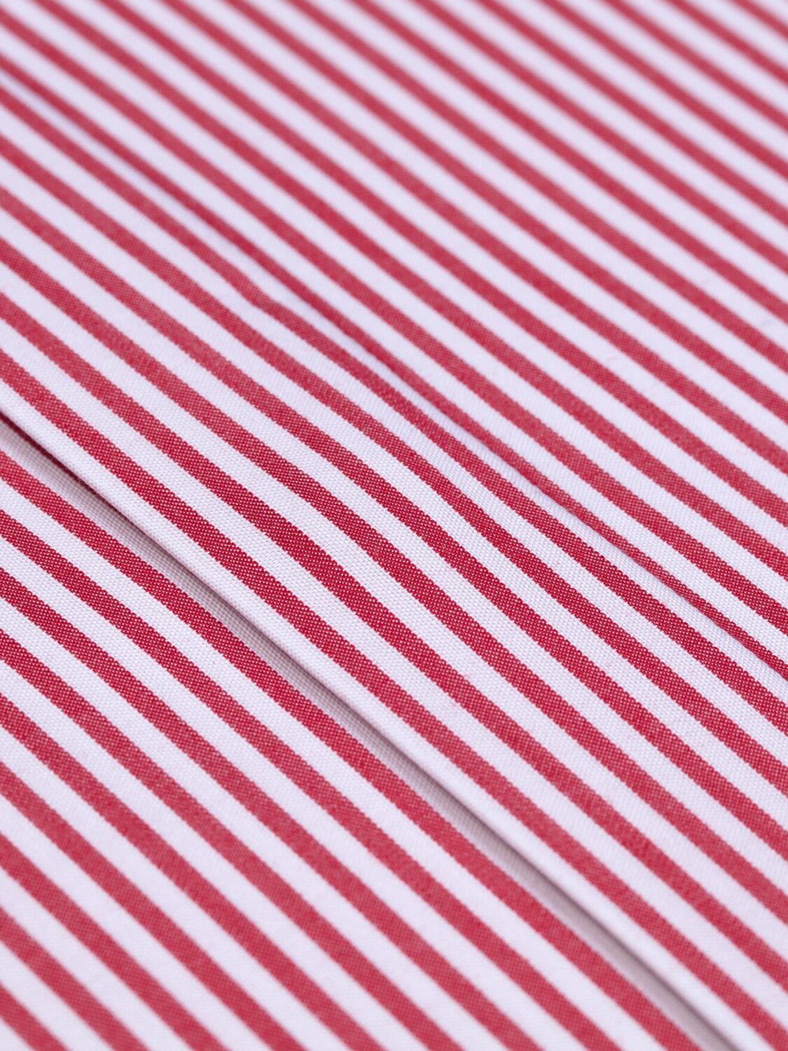 Chemise cintr&eacute;e Barney &agrave; rayures rouges - Gorge cach&eacute;e