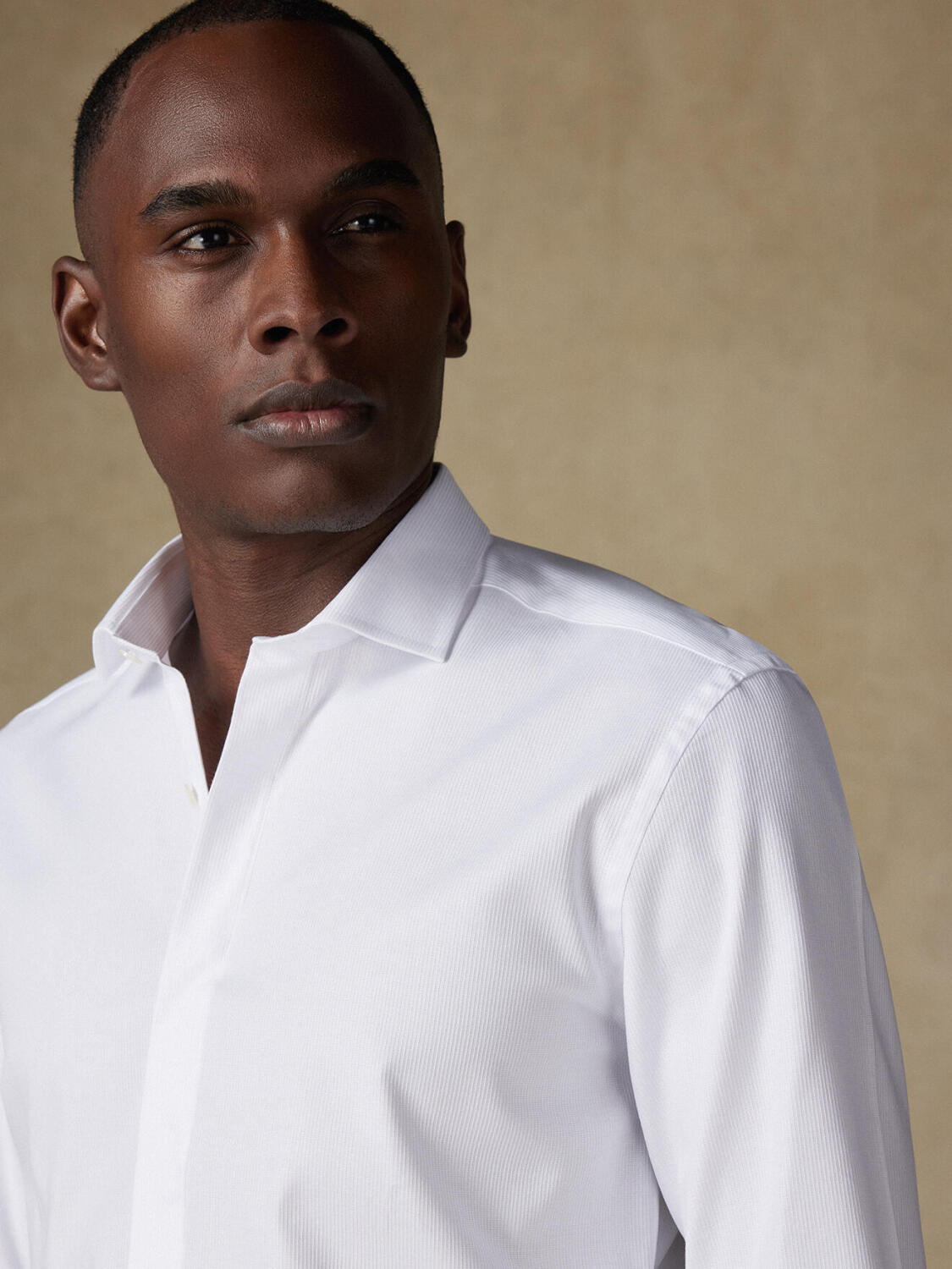Bolton slim fit shirt white en coton & lyocell   - Hidden placket