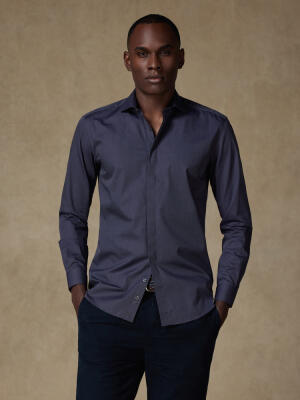 End on end charcoal slim fit shirt