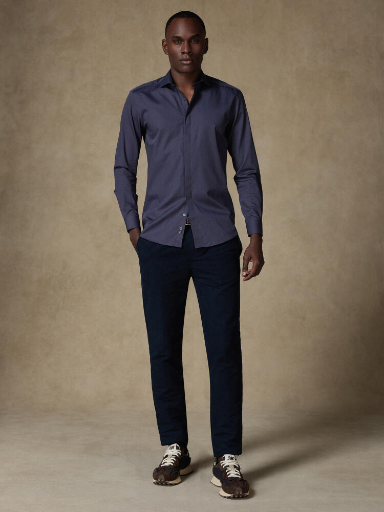 End on end charcoal slim fit shirt