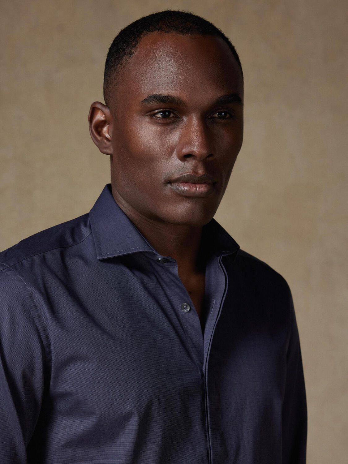 Camicia slim fit end-on-end antracite