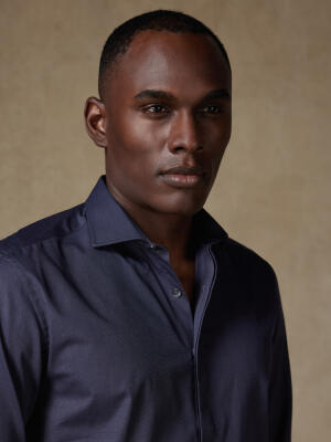 End on end charcoal slim fit shirt