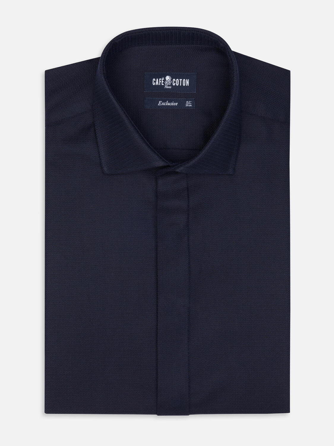 Chemise cintrée Horace texturée marine - Gorge Cachée