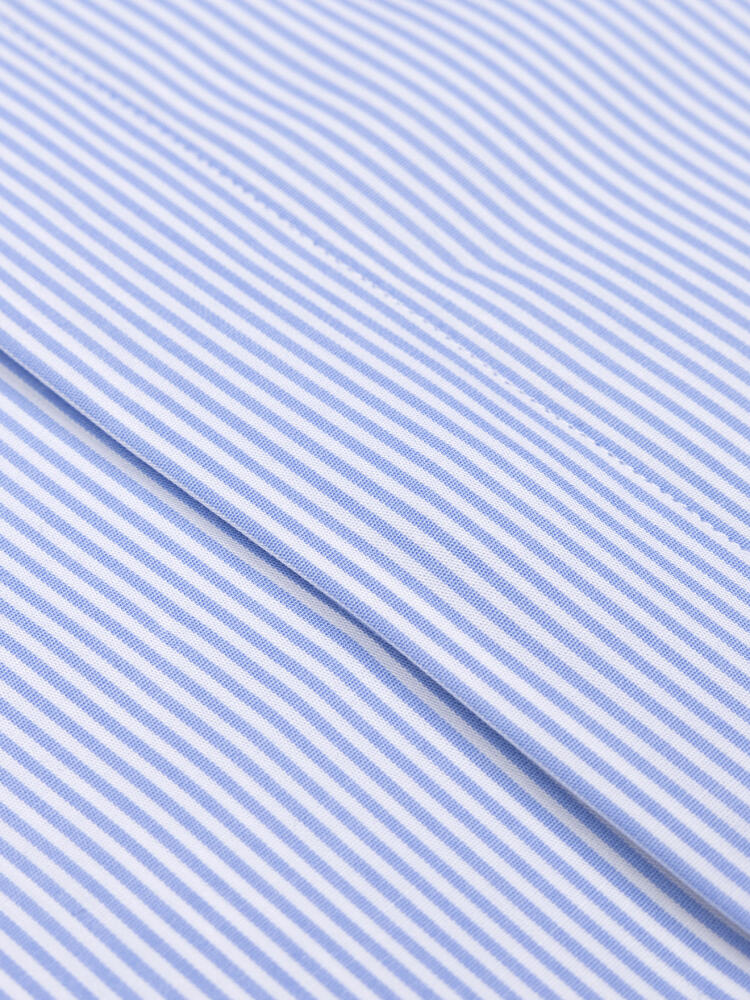 Menthon stripes slim fit shirt with hidden throat - Blue sky