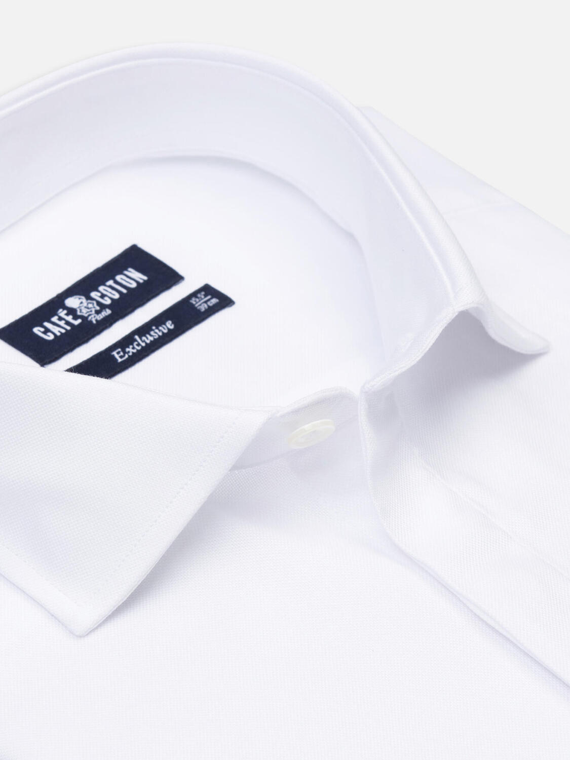 OxfordTailliertes Hemd wei&szlig; - Verdeckte Knopfleiste