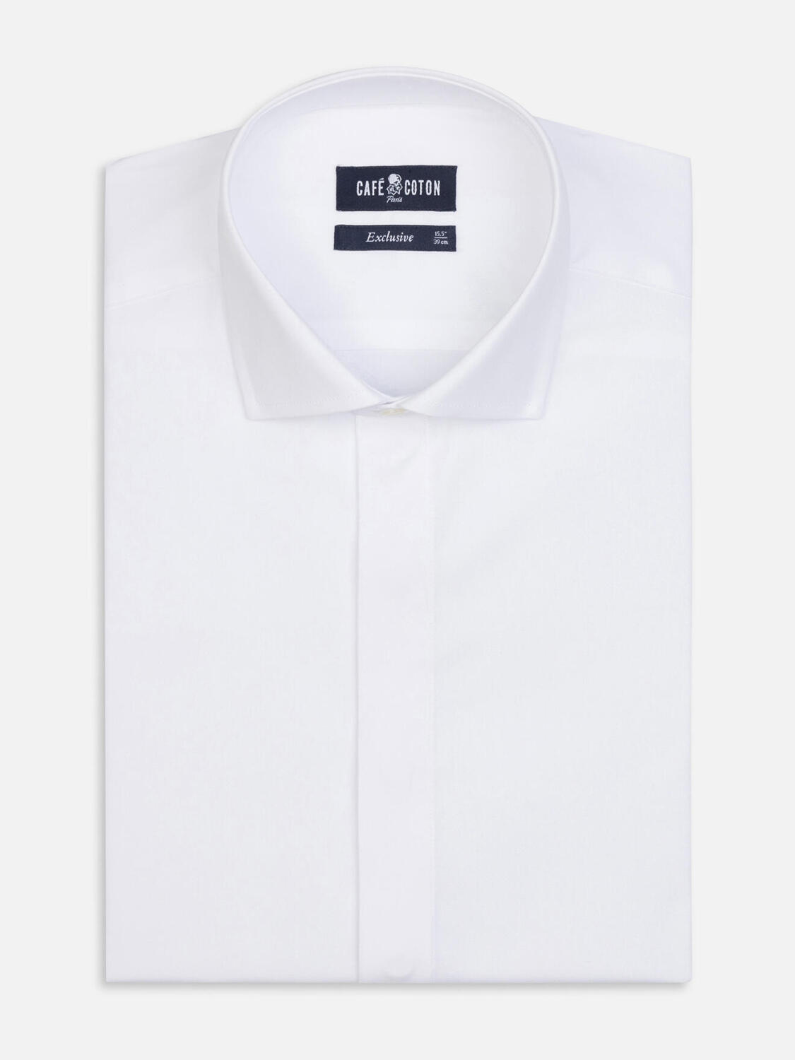 White Pin Point slim fit shirt - Hidden Placket