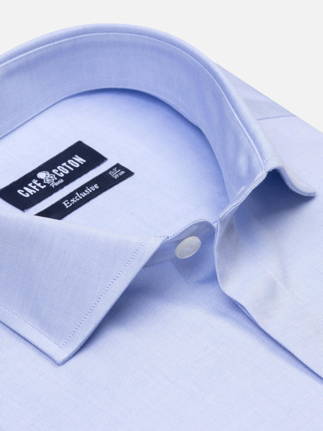 Sky pin point slim fit shirt  - Hidden Placket