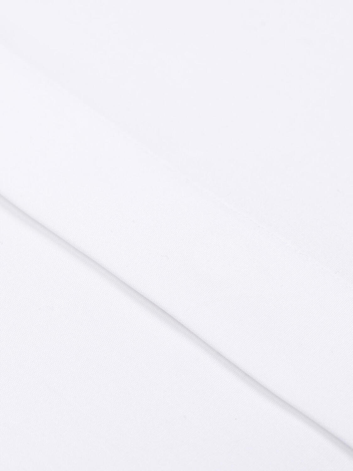 Camicia slim fit in popeline bianco - Abbottonatura Nascosta