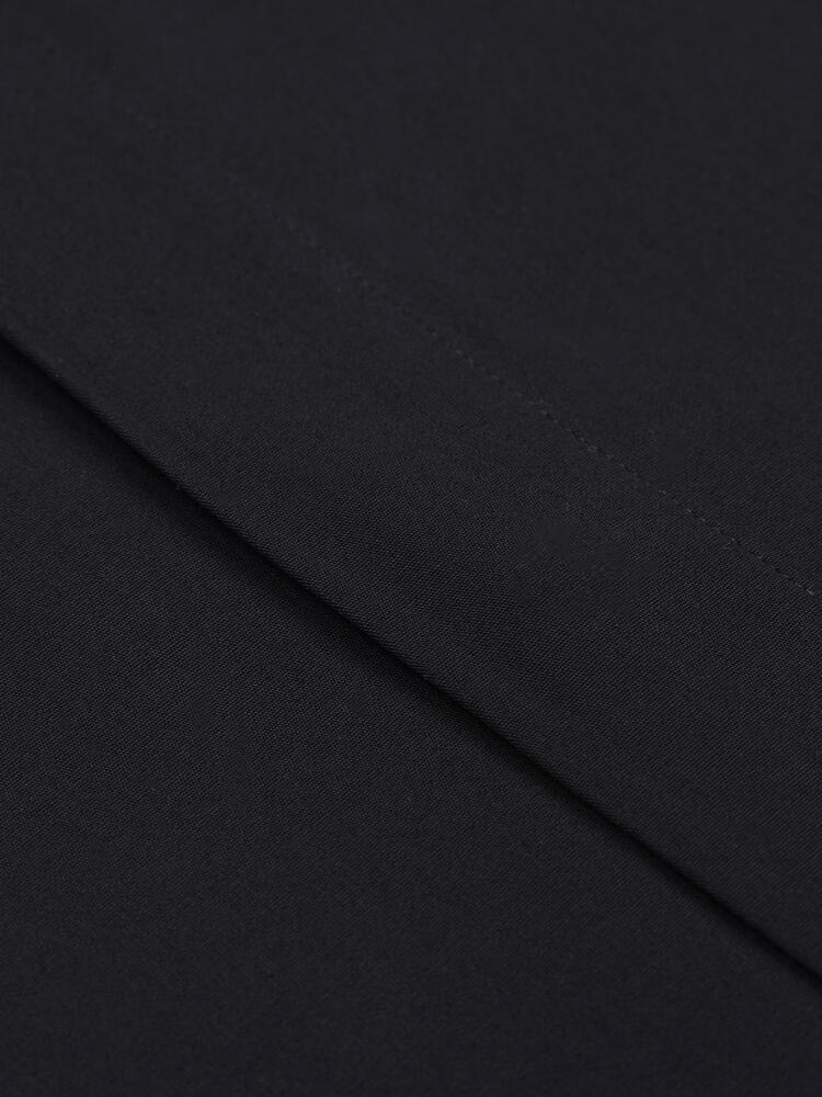 Hidden placketPoplin slim fit shirt - Black