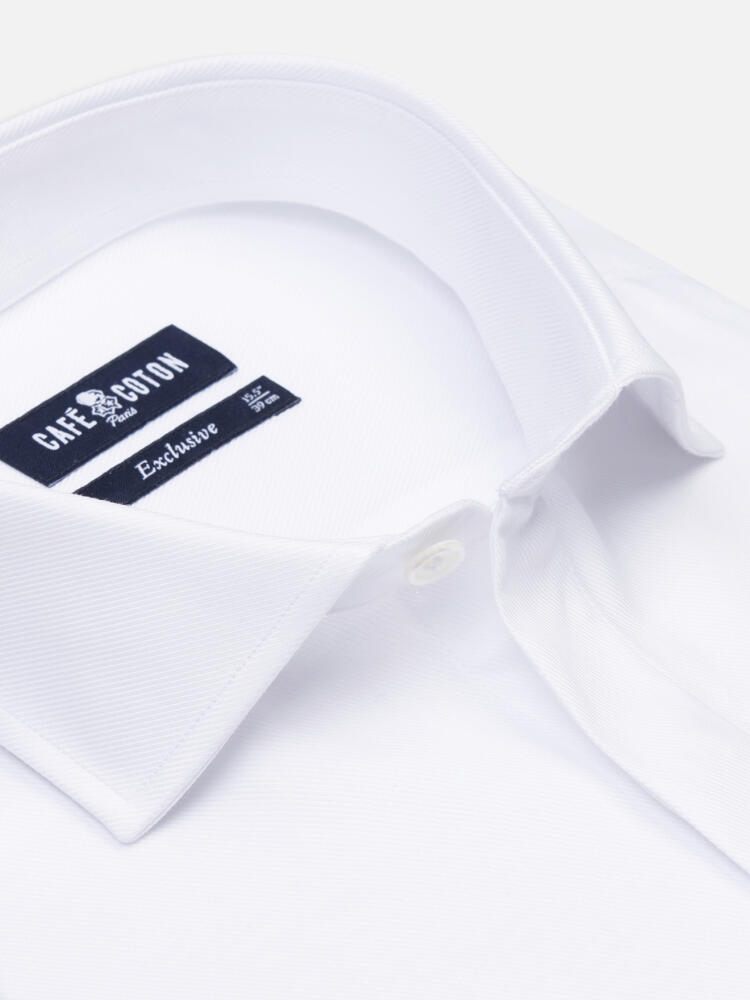 White twill slim fit shirt - Hidden Placket