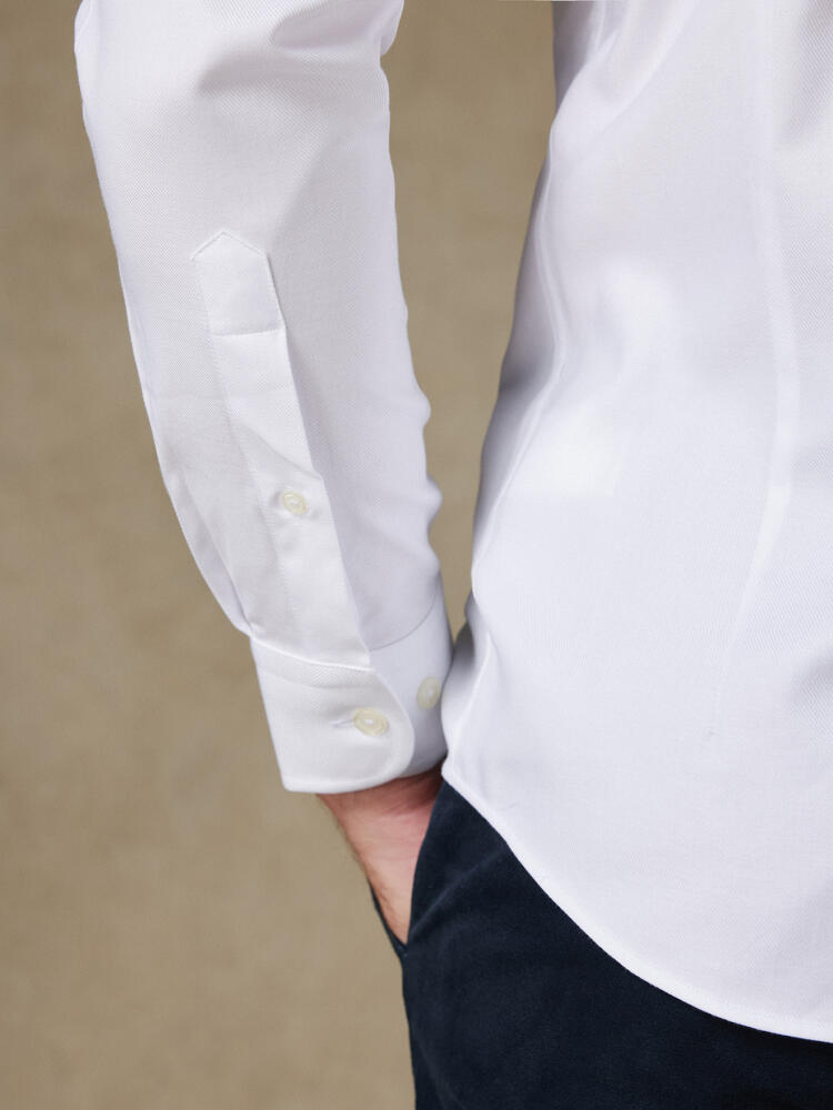 Camicia in twill bianco - Abbottonatura Nascosta