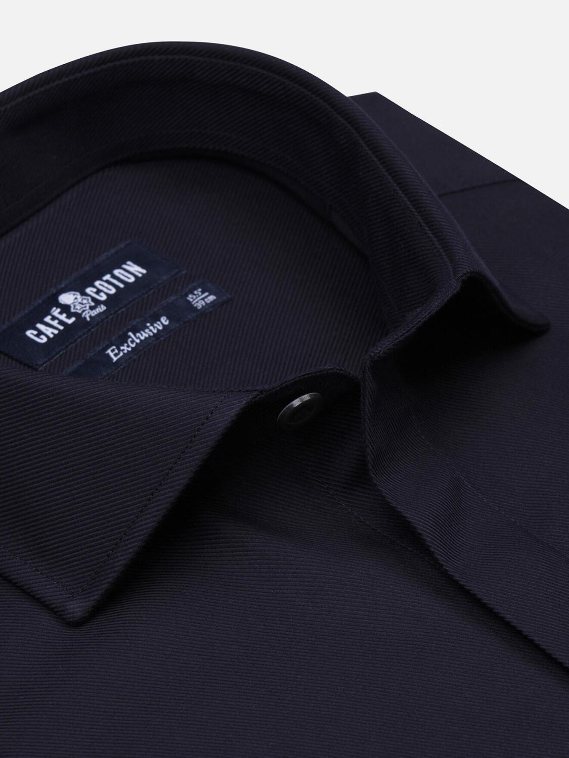 Chemise en twill marine - Gorge cachée