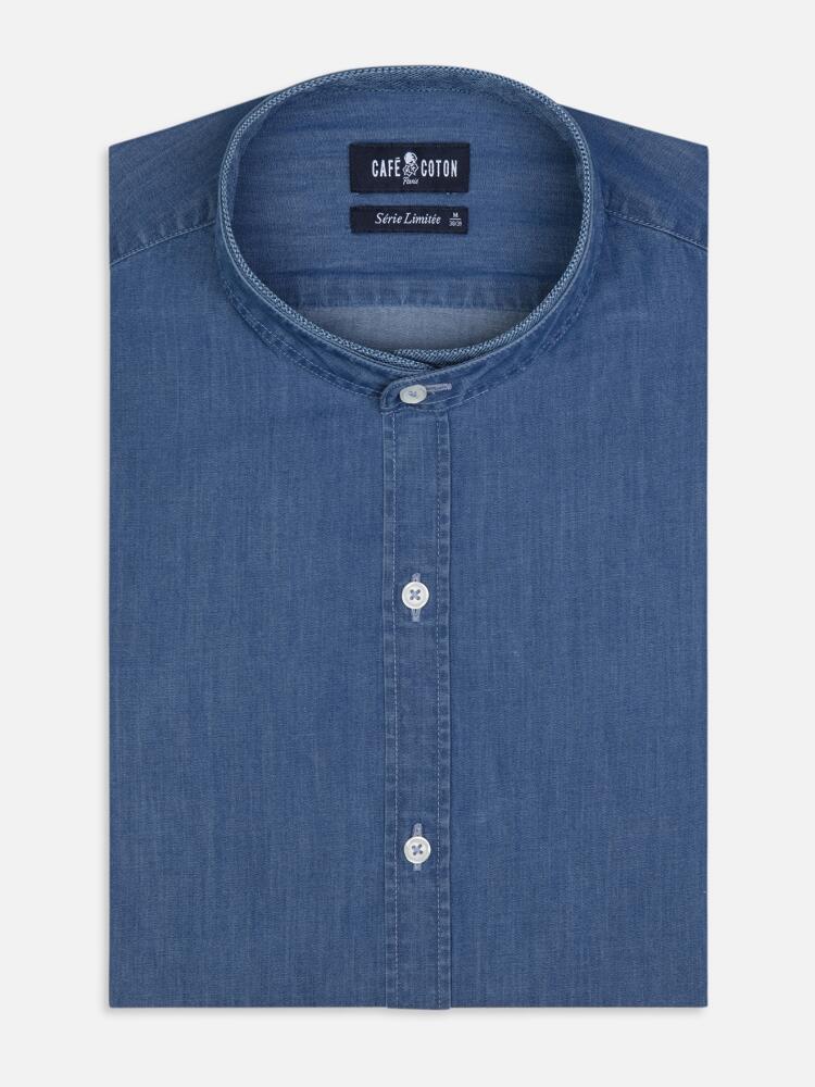 Chemise col mao en denim - Série Limitée