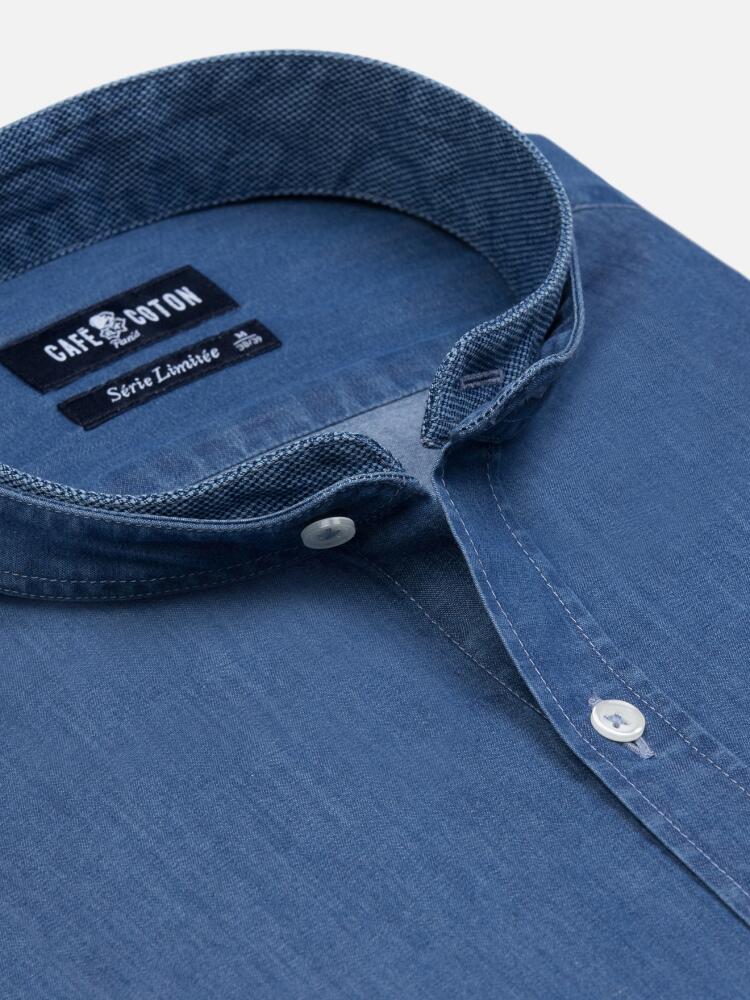 Chemise col mao en denim - Série Limitée