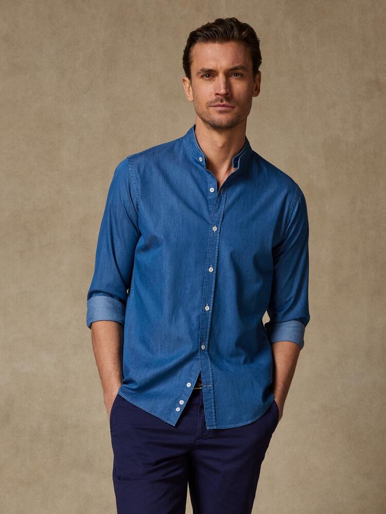 Chemise col mao en denim - Série Limitée