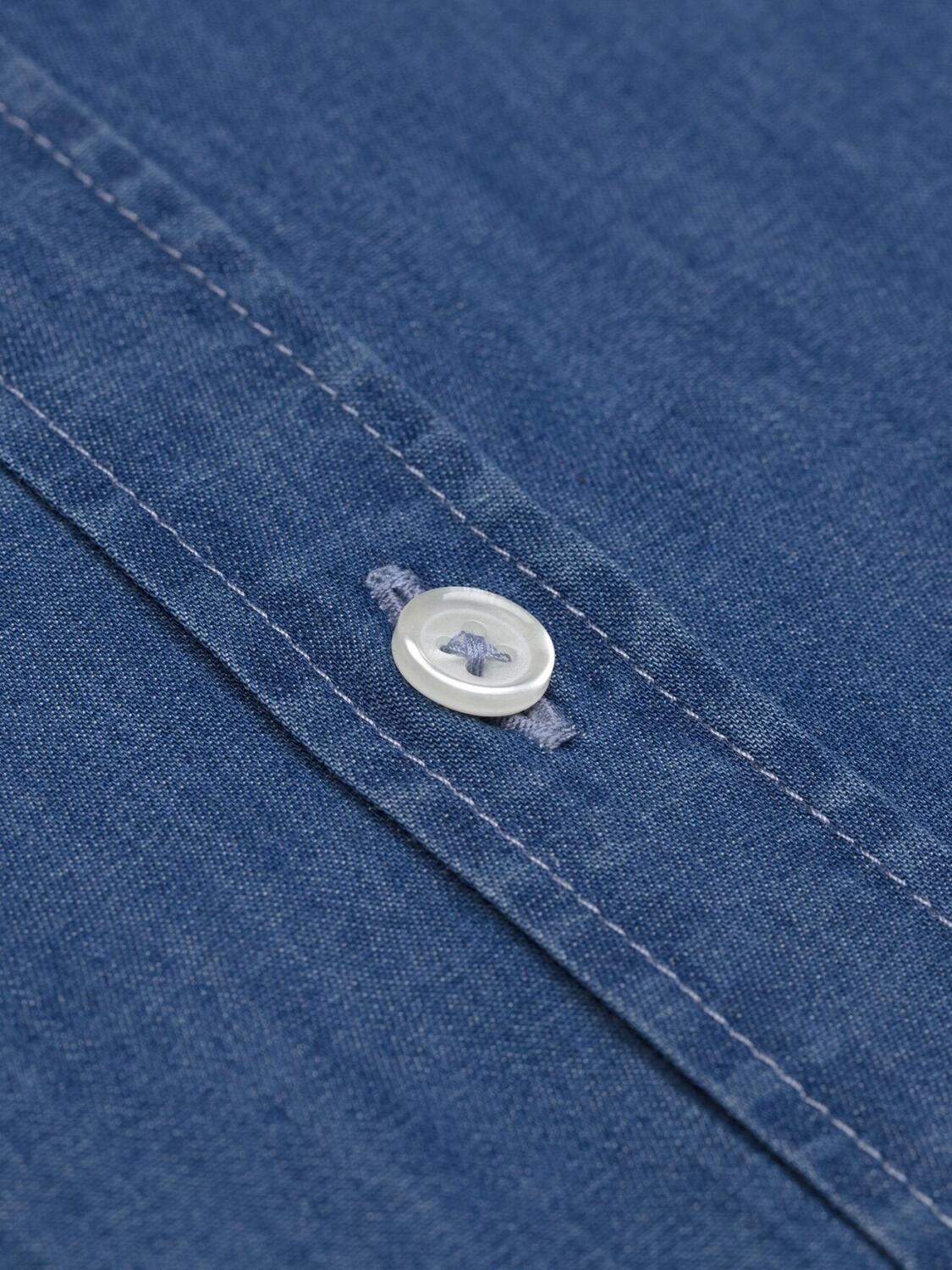 Camicia in di jeans con colletto mao