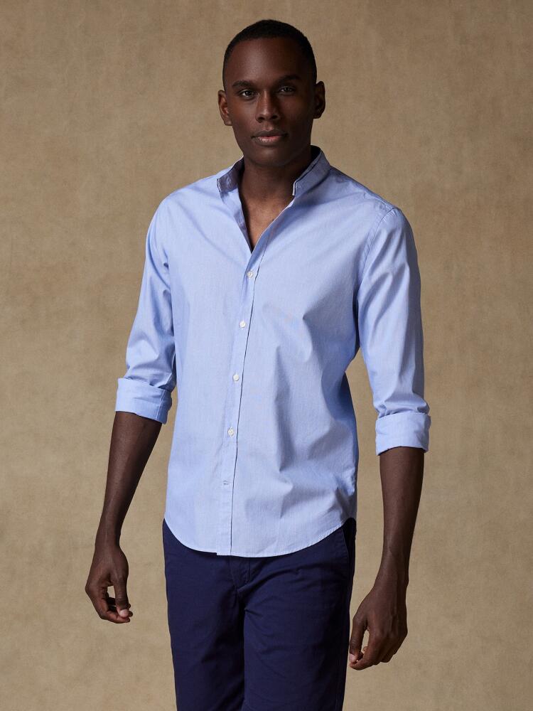 Chemise col mao en mille raies bleue - Série Limitée