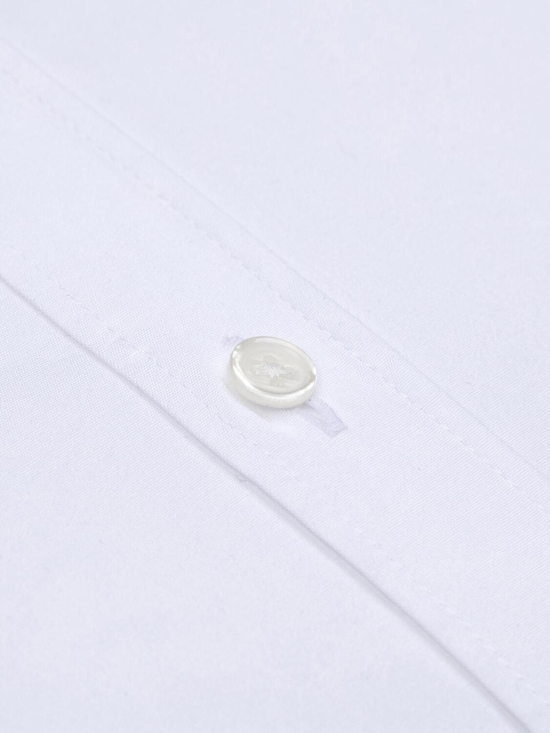 Camicia in popeline bianco con colletto mao