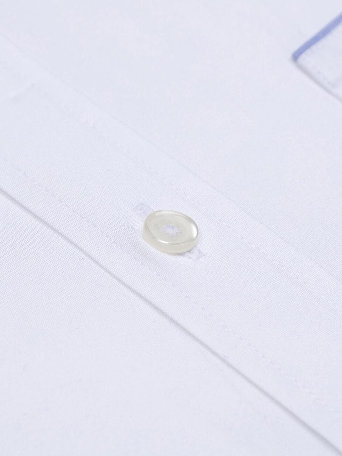 Weißes Popeline-Hemd mit Button-Down-Kragen