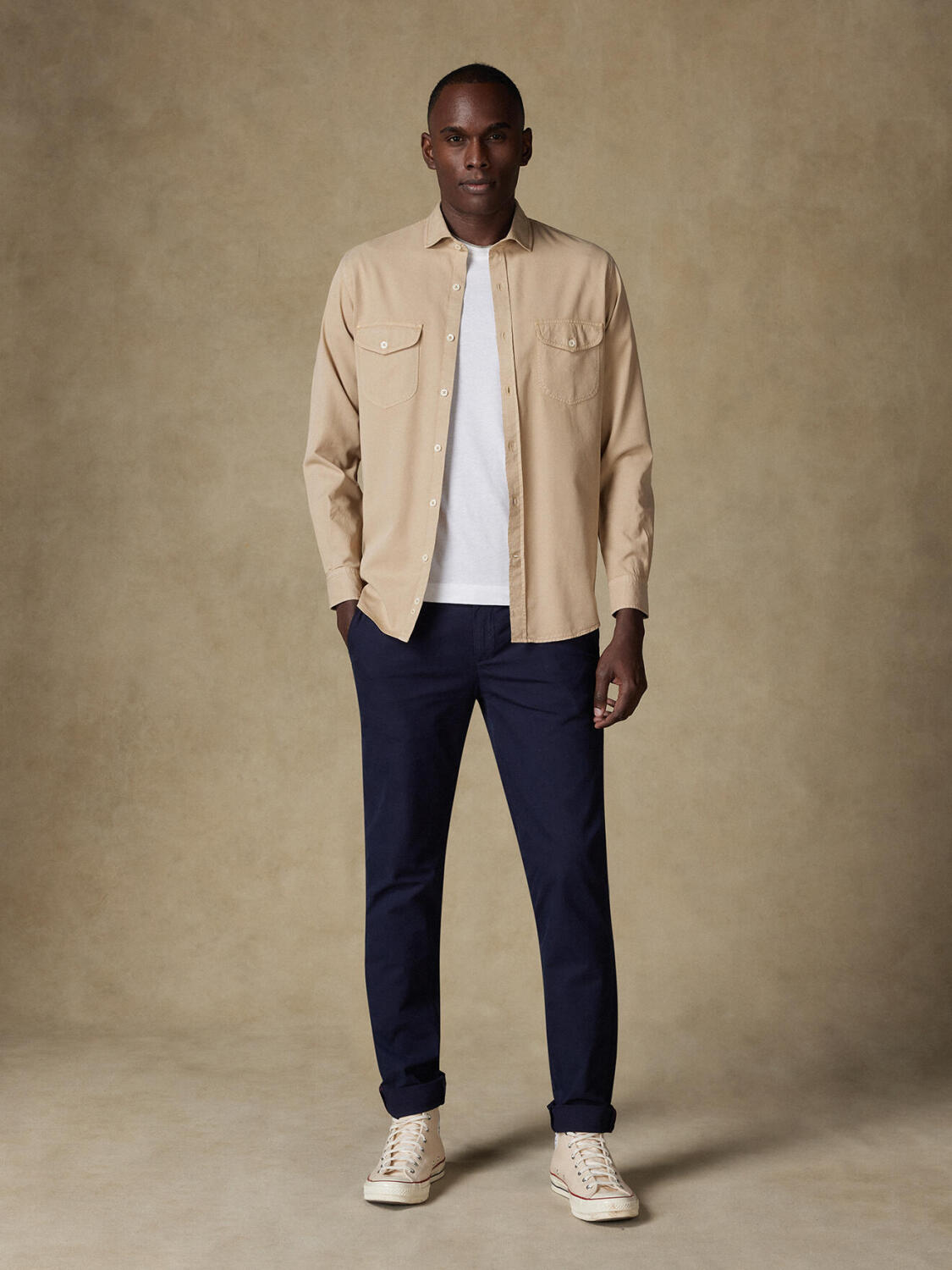 Camicia Scali in gabardine sabbia - Edizione limitata