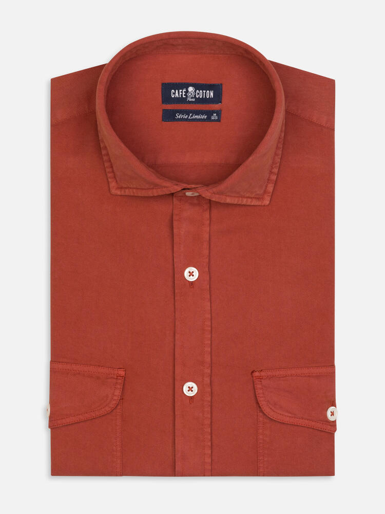 Chemise Scali en gabardine terracotta - Série limitée