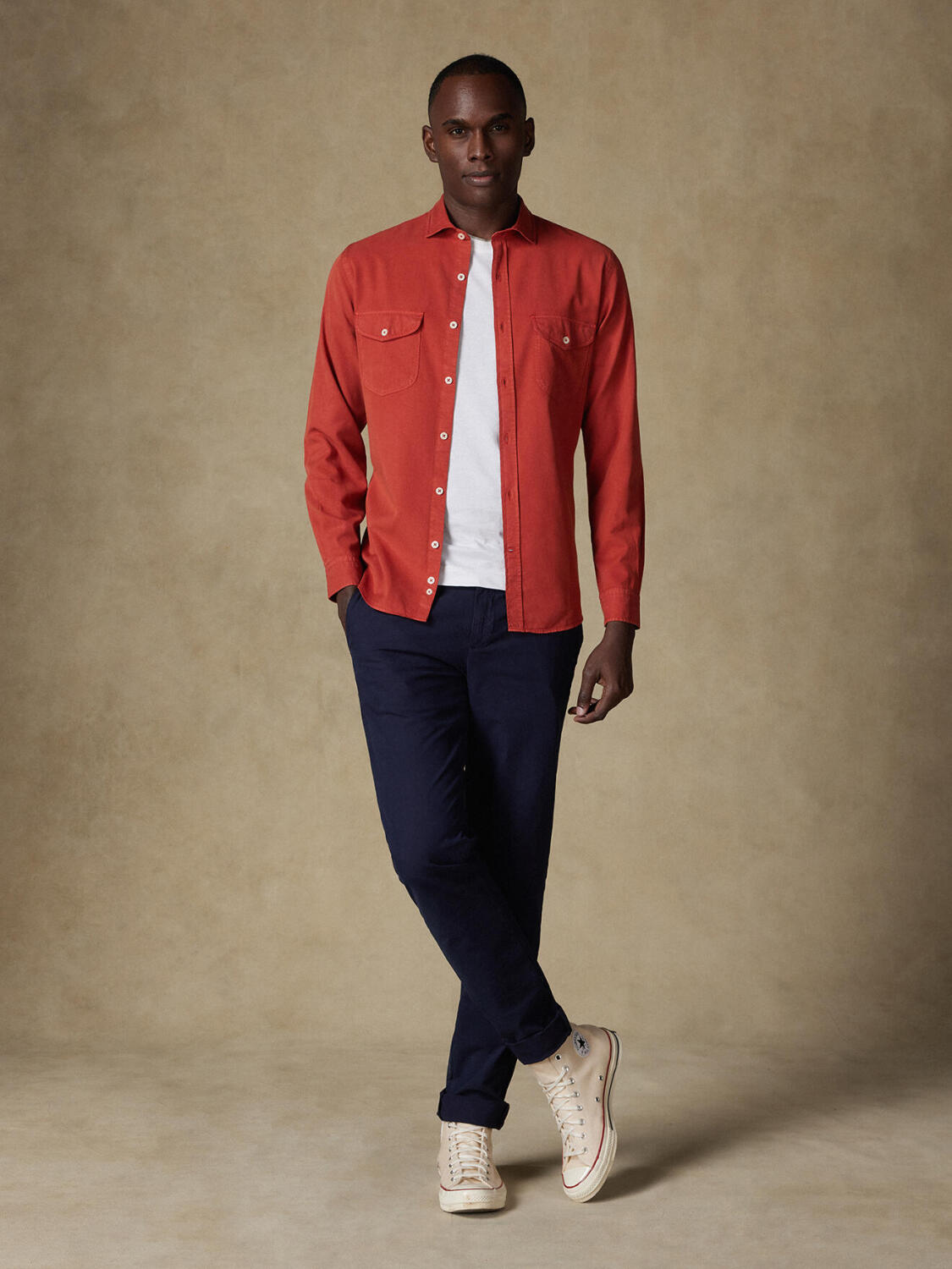 Scali terracotta gabardine shirt - Beperkte editie