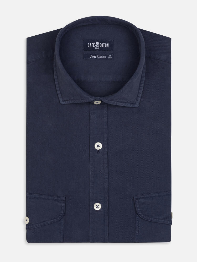 Chemise Scali en gabardine marine - Série limitée