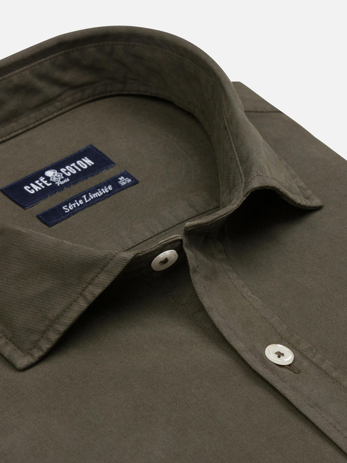 Scali shirt in kaki gabardine - Beperkte editie