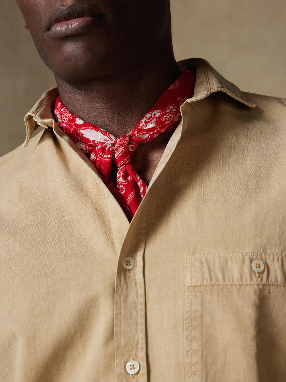 Garry-Hemd aus Baumwolle & Lyocell Havanna