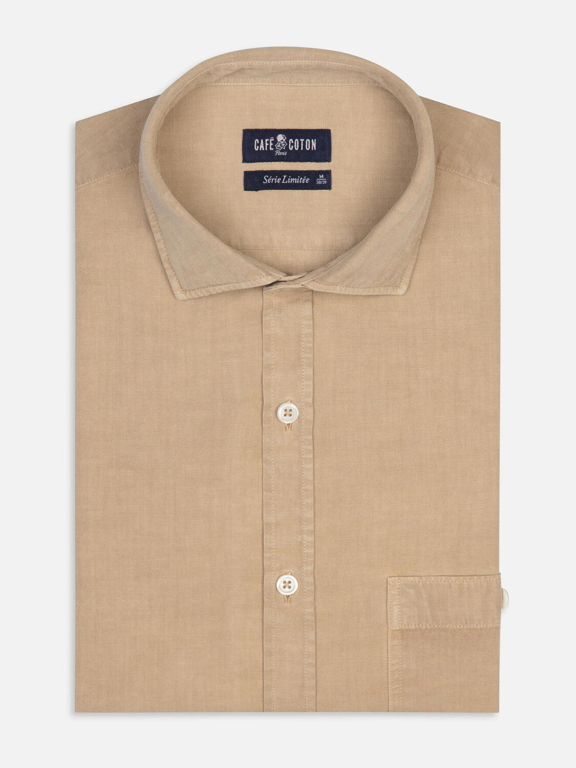 Garry-Hemd aus Baumwolle & Lyocell Havanna