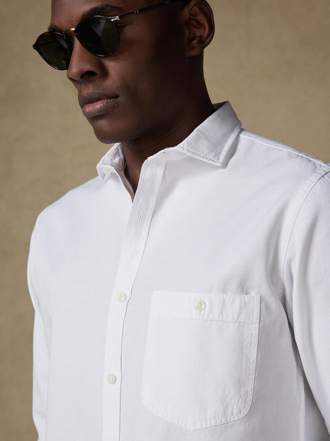 Chemise Garry en coton & lyocell off-white