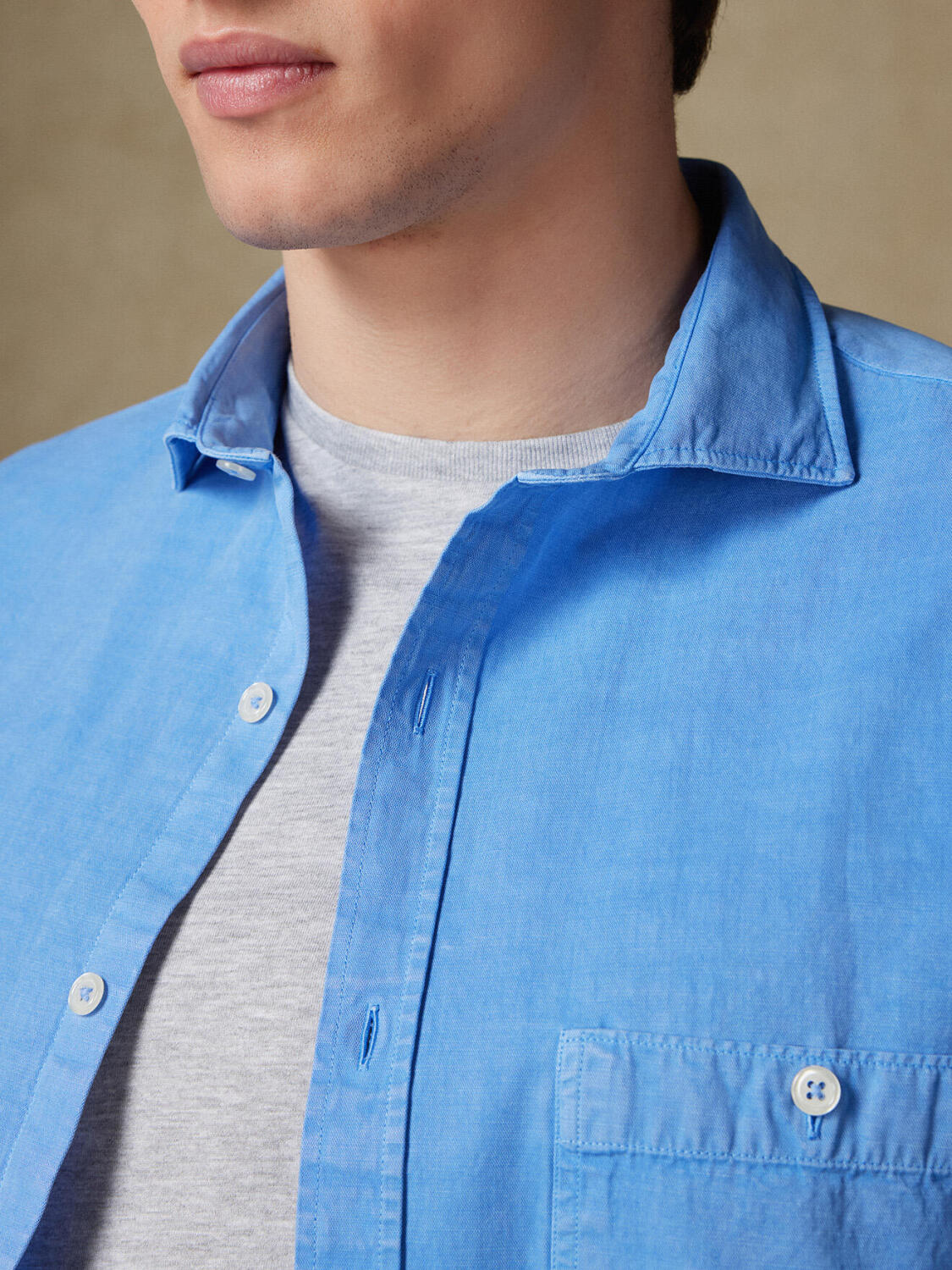 Garry shirt in cotton & lyocell sky