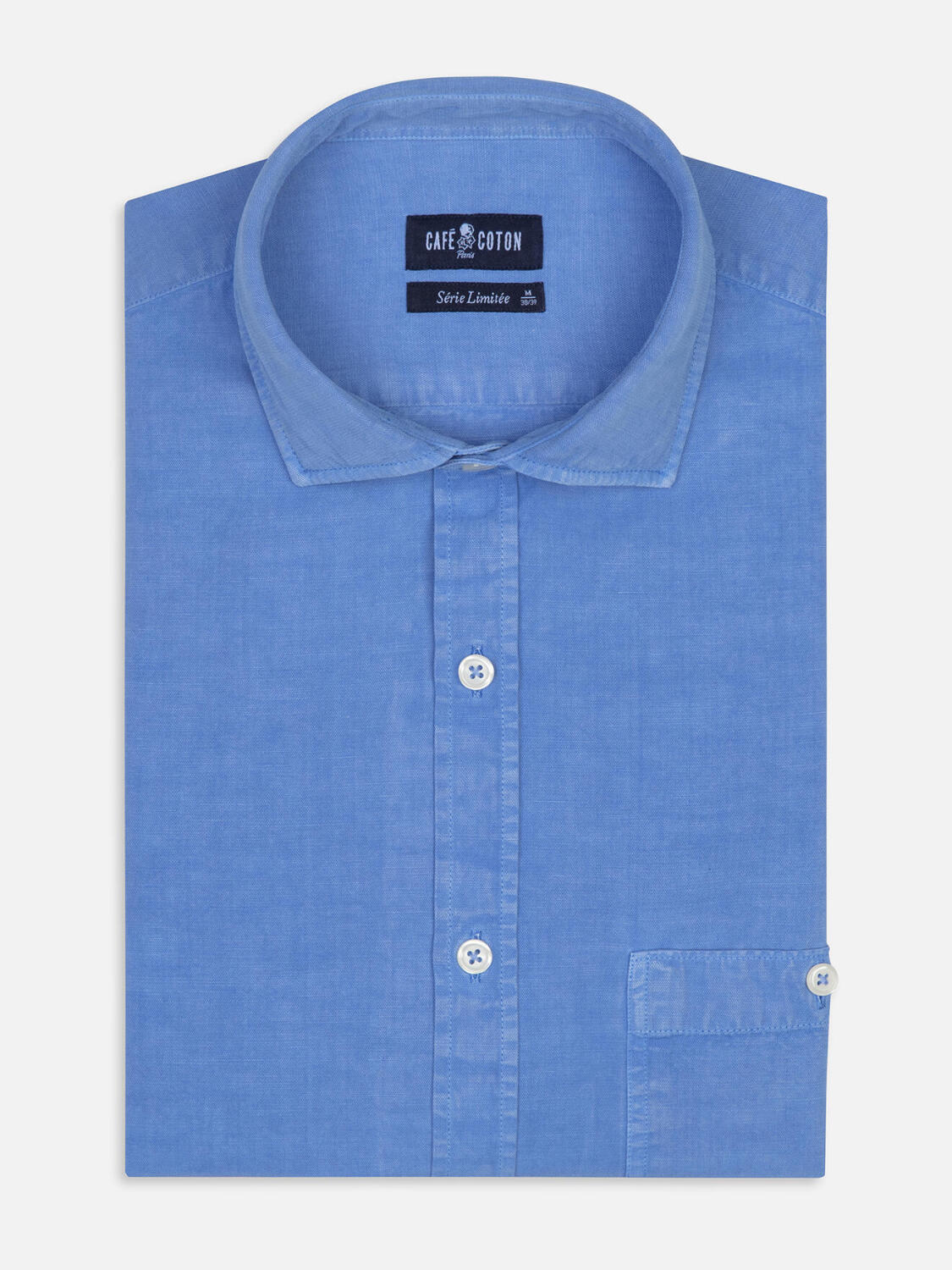 Garry shirt in cotton & lyocell sky